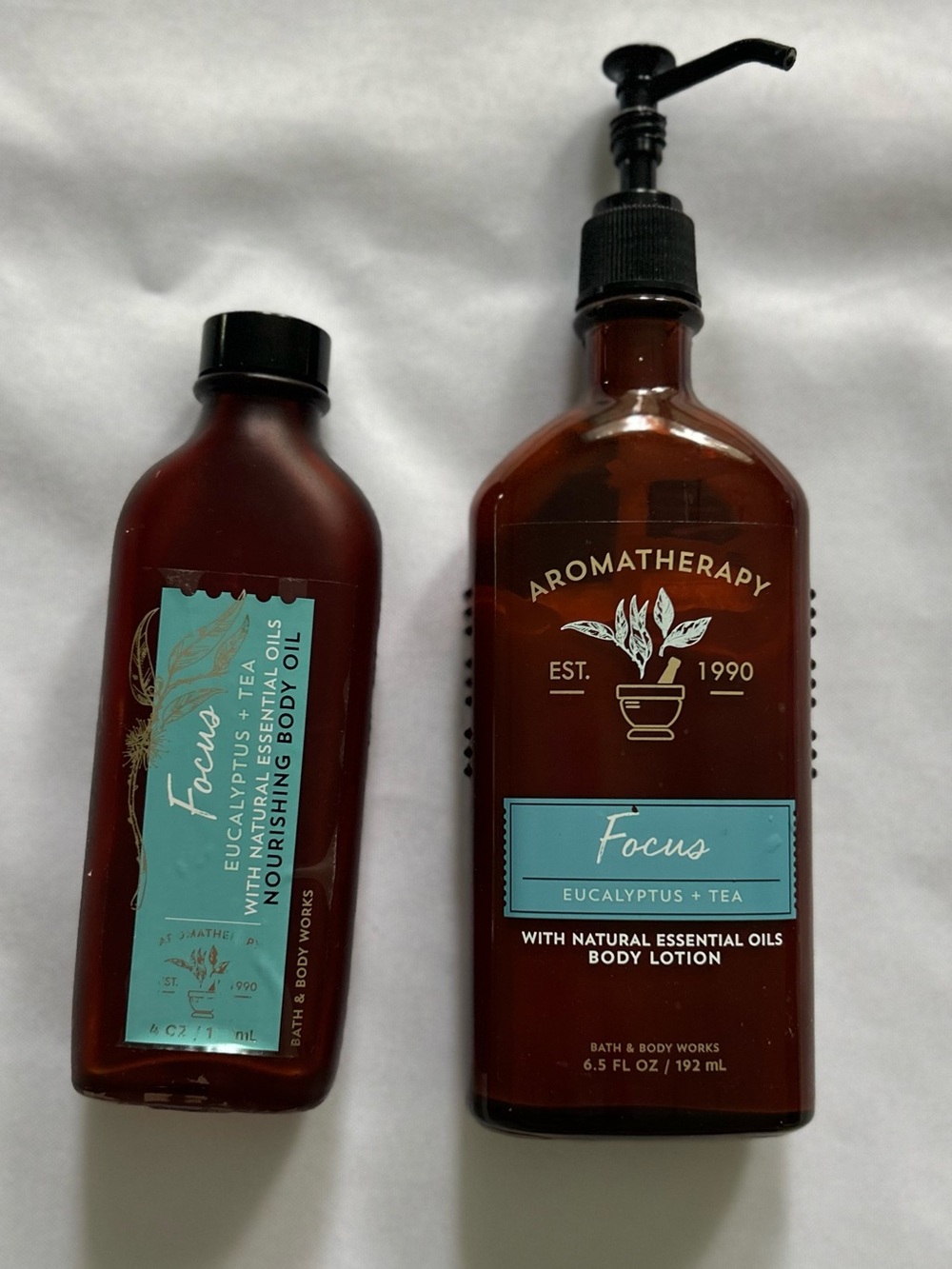 Bath & Body Works Focus body oil & lotion eucalyptus & tea scent
